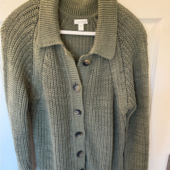 Garnet Hill Maren Linen and Organic Cotton Cardigan - Picture 3 of 6